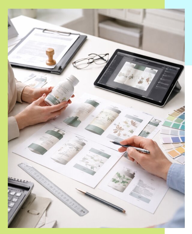 Профессиональная разработка дизайна и текста этикетки продукции в Снежинске